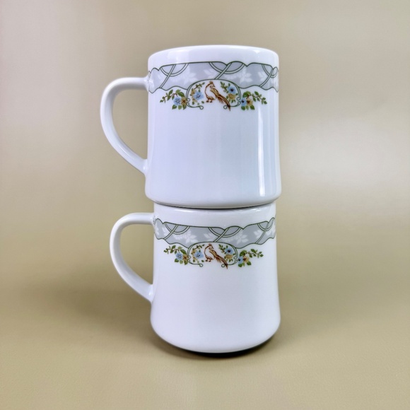 Schönwald Other - Vintage Schönwald Germany Mugs – Set of 2 | Bird & Vine Pattern | Fine Porcelain